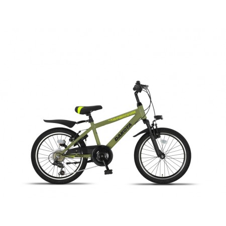 Dakota MTB 20 Inch Boys 7SP Rim Brakes Army Green-Altec