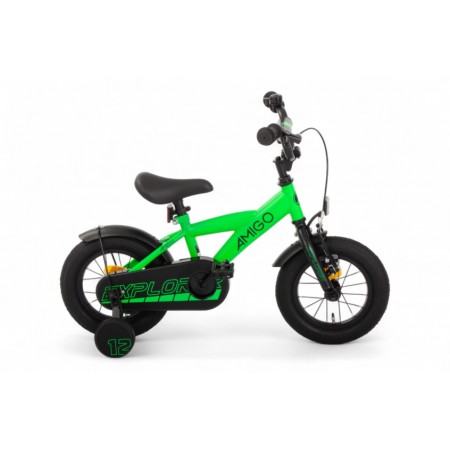 Explorer 12 Inch Boys Coaster Brake Green/Black-AMIGO