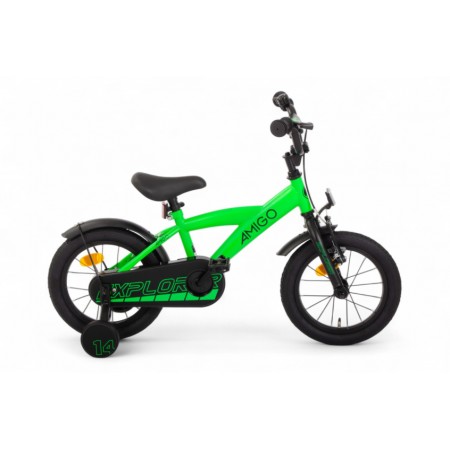 Explorer 14 Inch Boys Coaster Brake Green/Black-AMIGO