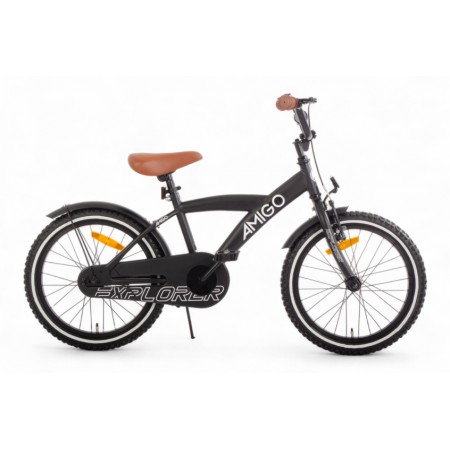 Explorer 18 Inch Boys Coaster Brake Black/White-AMIGO