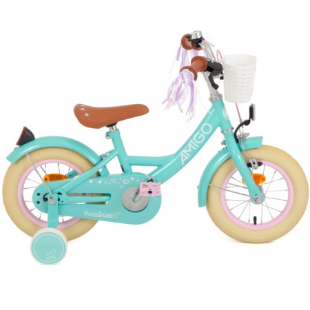 Perfect 12 Inch 21 cm Girls Coaster Brake Turquoise-AMIGO