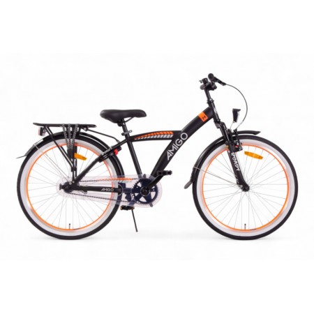Roady 24 Inch Boys Coaster Brake Black/Orange-AMIGO