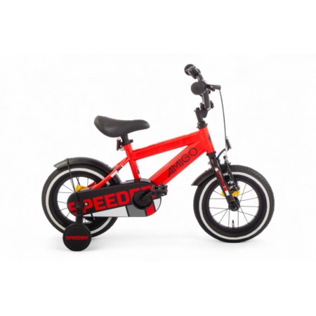 Speeder 12 Inch Boys Coaster Brake Red/Black-AMIGO