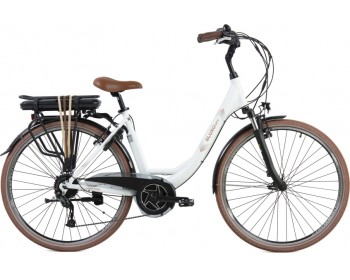 City 28 Inch 49 cm Women 9SP Rim Brakes Matte White-Eluxo
